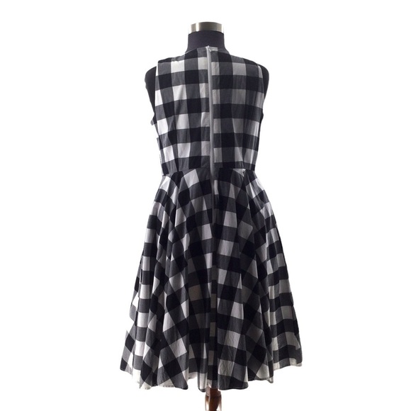 Lane Bryant Gingham Black and White Pinup Style Dress Plus Size - Picture 3 of 12